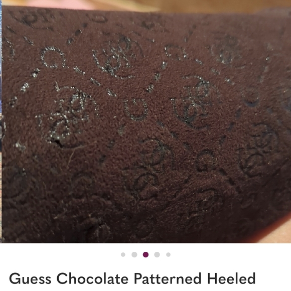 Guess Dark Brown Embossed Heeled Boots - Picture 5 of 8